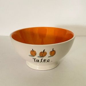 New Rae Dunn Pumpkin Taste Cereal Bowl Orange